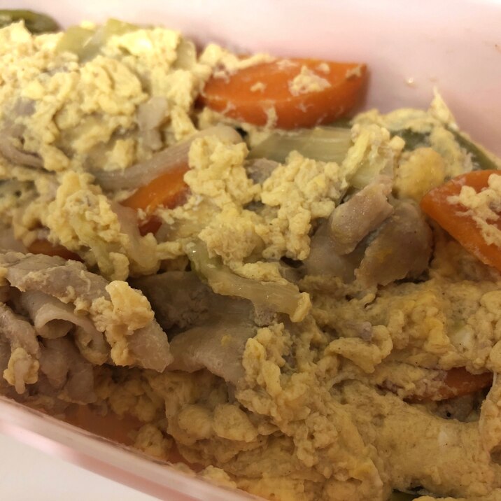 豚汁の卵とじ丼